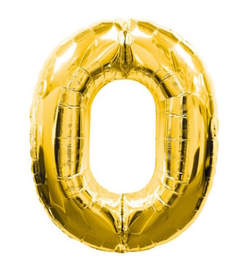 0 Rakamlı Folyo Balon Gold Renk 40 inç