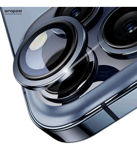 iPhone 15 Pro Kamera Lens Koruyucu Kolay Uygulama Aparatlı (Mavi)