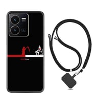 Vivo Y35 Kılıf Silikon Boyun Askılı İpli Desenli Silikon Dead Line 1662