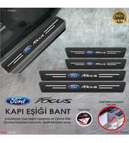 Ford Focus Logolu Karbon Kapı Eşiği Koruyucu Suni Deri 4'lü Set