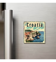 Hırvatistan Croatia - Posta Pulu Temalı Ülke - Baskılı Buzdolap Magneti Kare - 9x9 cm