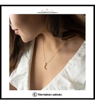Saklı Takı 925 Ayar Gümüş Minimal AY Yıldız Kolye