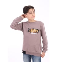 Toontoy Erkek Çocuk Baskılı Sweatshirt (Acı Kahve)
