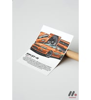 Nissan Skyline R34 GT-R Turuncu JDM Poster, Çerçevesiz Yüksek Kalite Duvar Afişi - Oto