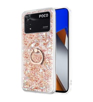 Microsonic Xiaomi Poco X4 Pro 5G Kılıf Glitter Liquid Holder Gold