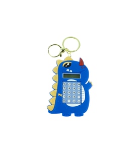 Hesap Makinesi Dino Mini Anahtarlıklı Labirent Oyunlu Mavi