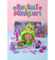 Sevimli Minişler Oyun Seti - Elma Evi, 2'li Figür ve 12 Parça Aksesuarlı Parti Oyuncağı