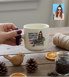 Kişiye Özel Karikatürlü Benimle İlgili Efsaneler T Kupa Doğum Günü Hediyesi