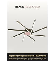 Zenit 8 Rose Gold LED Tavan Avize – Kumandalı Dim Edilebilir – Aşağı Işık