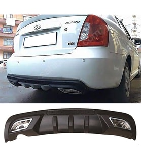Hyundai Accent Era Difüzör Difizör Siyah + Kare Egzoz Görünüm C Tip 2006 - 2009