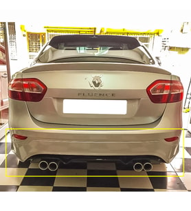 Renault Fluence Makyajlı Sağ Sol Çift Çıkışlı Arka Ek Mat Siyah Plastik 2009 - 2016