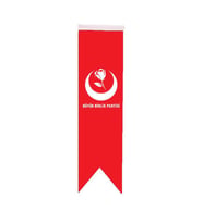 Masa Üstü Kırlangıç BBP Bayrağı - 8x30cm Çift Taraflı Saten Kumaş