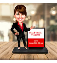 Kişiye Özel Karikatür Biblo KADIN REKLAMLI