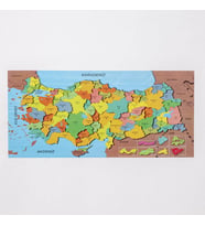 Panda Türkiye Haritası Kağıt Tahta Renkli 118x56 Cm Renkli Türkiye Haritası