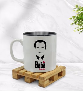 BK Gift Kişiye Özel Baba Godfather Tasarımlı İçi Siyah Renkli Kupa Bardak Model 12