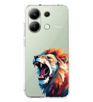 Xiaomi Redmi Note 13 Aslan Desenli Şeffaf Telefon Kılıfı