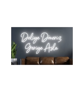 Deliye Döneriz Geriye Asla Yazılı Neon Tabela