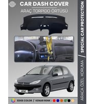 PEUGEOT 206 BÜYÜK EKRAN (1998-2003) Torpido Örtüsü Ön Göğüs Torpido Koruma Birebir Uyum Kaymaz