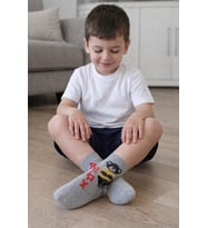 Bear Relax Baskılı Erkek Çocuk Çorap (Gri)