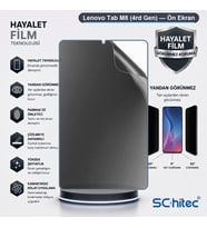 SChitec Lenovo Tab M8 (4rd Gen) Uyumlu Ön Yüzey Hayalet Privacy Hidrojel Ekran Koruyucu