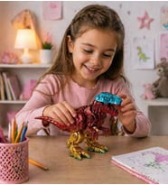 Robotik Görünümlü T-Rex Dinozor Figürü – Metalik Efektli Plastik Dekoratif Biblo (Sabit Model