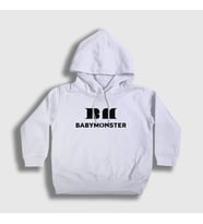 Presmono Unisex Çocuk Beyaz Logo K Pop Baby Monster Babymonster Kapüşonlu Sweatshirt 490759tt (Beyaz)