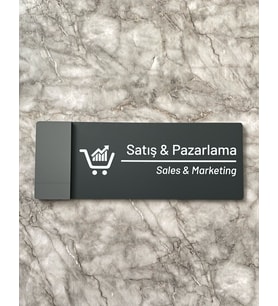 Klasik Seri Mat Antrasit Satış&Pazarlama Yönlendirme Levhası