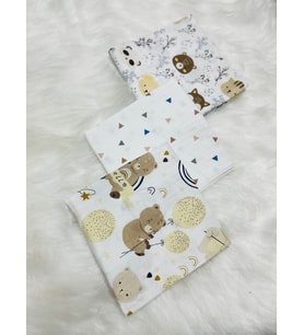 Eylülce Butik Çok Amaçlı Müslin Örtü & Battaniye 3'lü Set %100 Pamuk Oeko-teks Sertifikalı 80x80 Cm