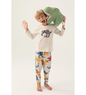 Roly Poly 3363 Revive Erkek Çocuk Pijama Takımı (Bej)