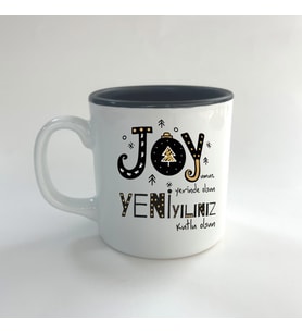 Joyumuz Yerinde Olsun Baskılı Siyah Multi Yılbaşı Kupası