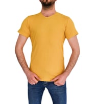 Erkek Sıfır Yaka Tişört T-523 BGL-ST01833 (Hardal)