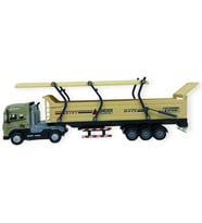 Metal Tır 1:24 - Sesli Işıklı Kum Taşıyıcı Tır 39 cm - Haki - 1 ADET