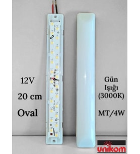 50'li Paket 12v Tente Led Aydınlatma Armatür 20cm-Oval Taban-gün Işıgı 3000k