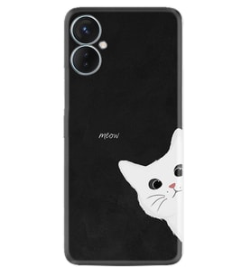 Tecno Spark 9T Kılıf Resimli Desenli Silikon Platinium Series Çılgın Kedi 1895