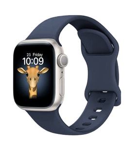 Apple Watch 44mm Kordon Çift Geçmeli Silikon Kordon Strap Kayış 131 (Lacivert)