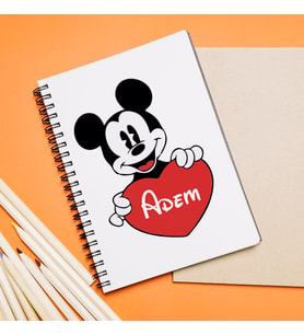 Mickey Mouse Sevgili Çift Tasarımlı Defter Kişiye Özel