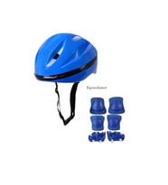 Kask Dizlik Dirseklik Koruyucu Set 7 Parça (Mavi)