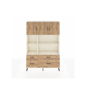 Arges Gardrop 8 Raflı 4 Çekmeceli 3 Kapaklı 132x30x195 Aytaşı-Çam