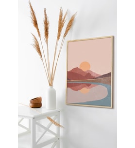 Çerçeveli Tablo Modern Sanatsal  Dekorasyon Ev Dekoru Tekli Çerçeve Kış Manzara ÖZC-408 (Natural)