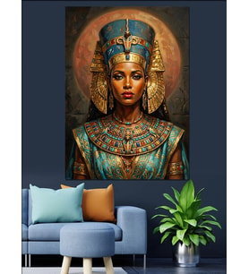 Mısır Kraliçesi Nefertiti Antik Portresi Dekoratif Kanvas - Mdf Ahşap Tablo
