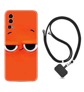 General Mobile Gm 23 Kılıf Resimli Boyun Askılı İpli Desenli Silikon Series Orange 1830