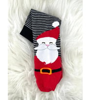 Yılbaşı Temalı Siyah Çizgili Noel Baba Çorap
