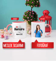 Hemşire Kupa Bardak Pembe Fotoğraflı