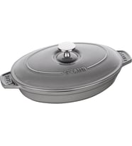 Staub La Cocotte Kapaklı Döküm Servis Tabağı, Demir, Gri (Çok Renkli)