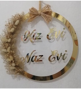 Kişiye Özel Pleksi  Kız Evi Naz Evi Kapı Süsü (Gümüş)