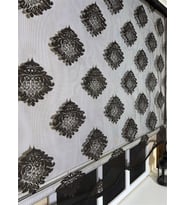 StorBurada Çiftli Sistem Siyah Damask Tül & Ekru Stor Perde STB45239-V107