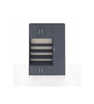 Arges Dolap 11 Raflı 5 Kapaklı 132x30x195 Antrasit-Antrasit/Antrasit