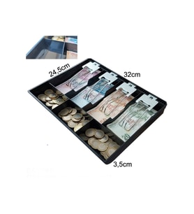 Rampalı Plastik Çekmece Içi Para Düzenleyici 4 Banknot 3 Bozuk Para Gözlü 32 X 24,5 X 3,5cm