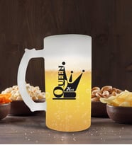 BK Gift Kişiye Özel Queen Tasarımlı Buzlu Cam Bira Bardağı 50cl-1 (Beyaz)