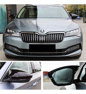 Skoda SuperB B8 Batman Yarasa Ayna Kapağı Piona Black ABS 2015 2016 2017 2018 2019 2020 2021